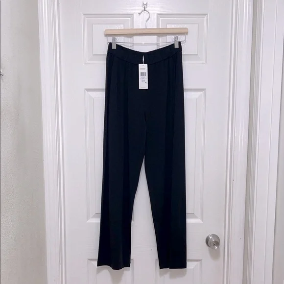 NWT Eileen Fisher Stretch Jersey Knit Pleated Straight Pant - Picture 5 of 8